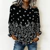 Women Oversized Long Sleeve T Shirt Abstract Wave Printed Casual Loose Daily Wear Blouse