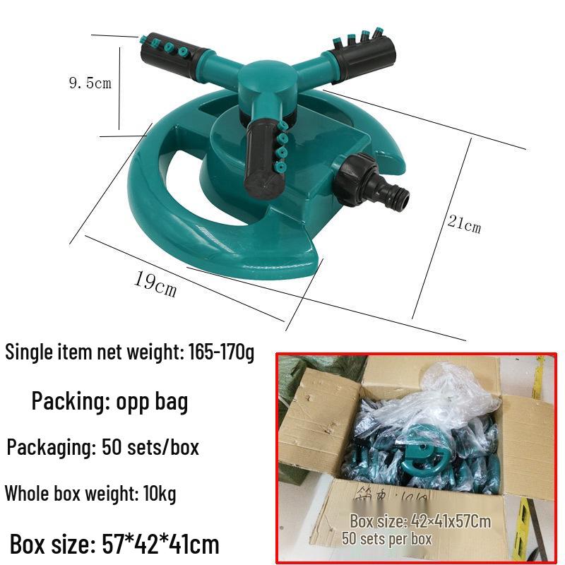 Horticultural Tripod Sprinkler: Large Round Rotating Nozzle for 360° Irrigation and Concrete Curing.