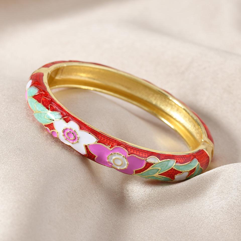 Enamel Dripping Oil Painted Open Opening Fashionable Simple Versatile Bracelet