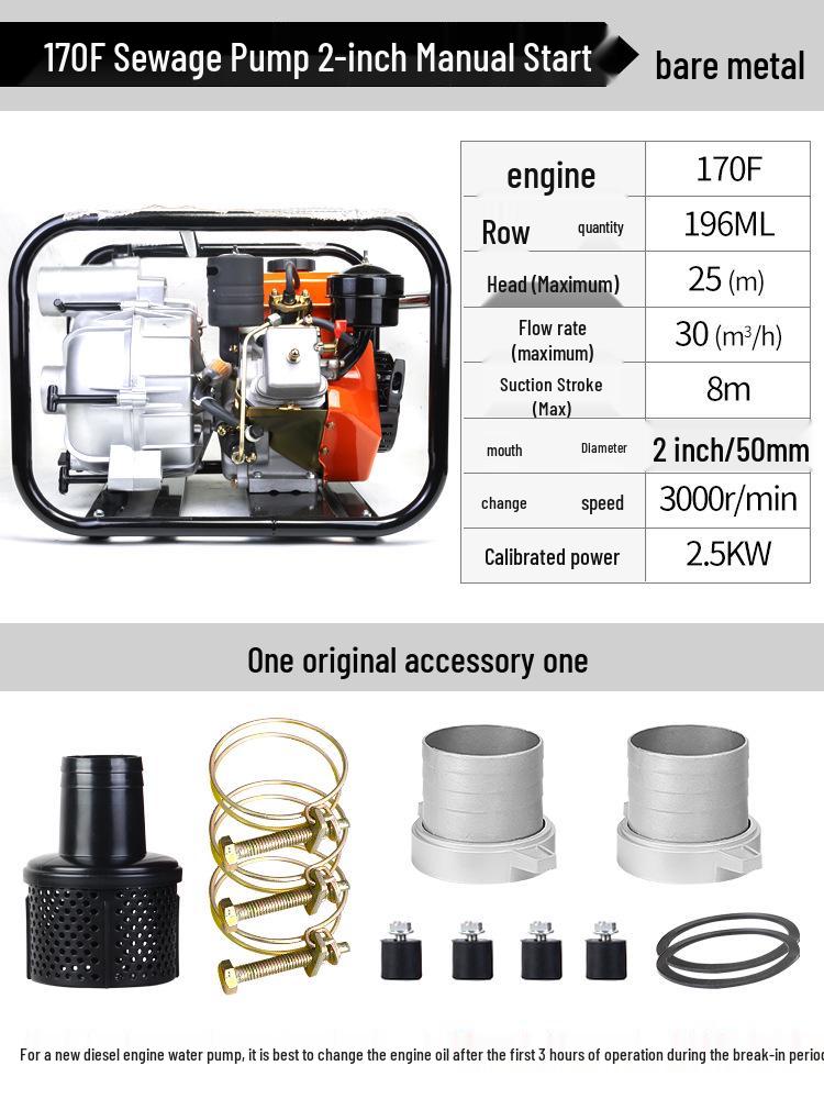 Self-Priming Diesel Water Pump for Agricultural Irrigation and Flood Control