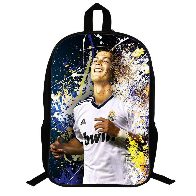 Zaino a Tema Ronaldo per Fan di Calcio Zaino per Studenti Scolastici Zaino per Bambini da 17 Pollici