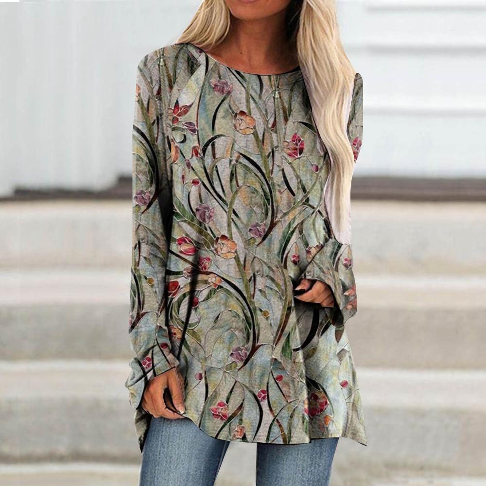 Long Sleeve T-Shirt Women'S Clothing Printed T-Shirt Y2k Fashion Top Trend Women'S T-Shirt Autumn Loose Clothing