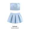 2025 Spring Women's European & American Style Tweed Strapless Top & Skirt Set