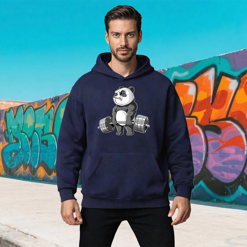 Men's Large Cartoon Animal Pattern Sweatshirts Autumn/Winter Sprotswear Leisure Loose Large Hoodies Men High Brand Fashion Tops
