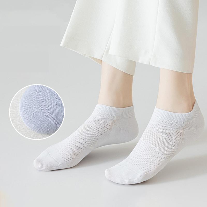 10 Pairs Women's Socks Spring Summer Ins Thin Non-slip Mesh Sweat-absorbing Breathable Boneless Short Bottom Boat Socks Cotton