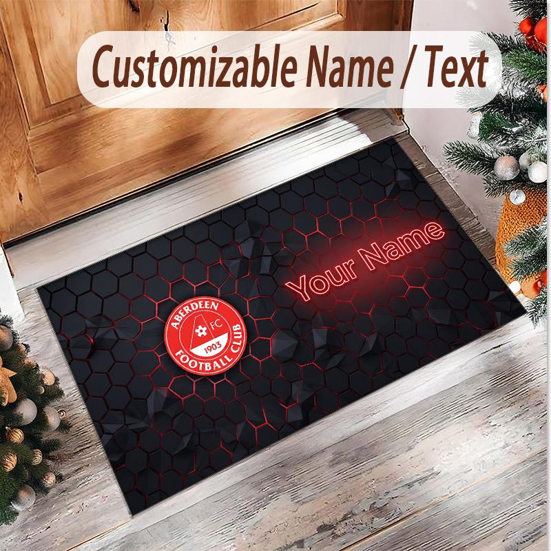 Personalized Crystal Velvet Carpet Aberdeen FC Pattern Non Slip Floor Rug
