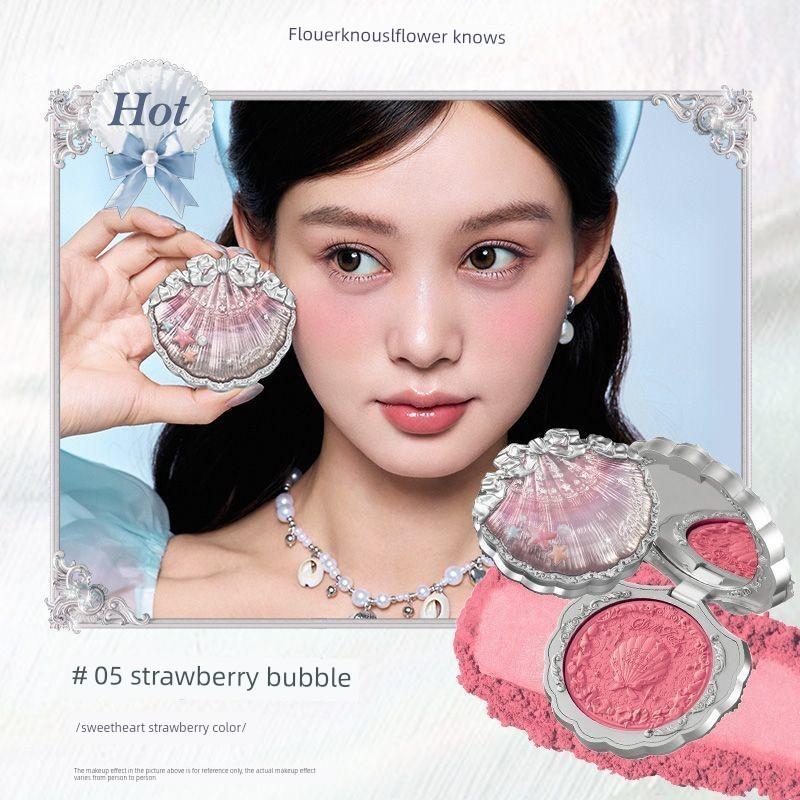 New Product Flower Knows Shell Pearl Embossed Silk Satin Blush Expanding Matte Brightening Natural Clear Complexion
