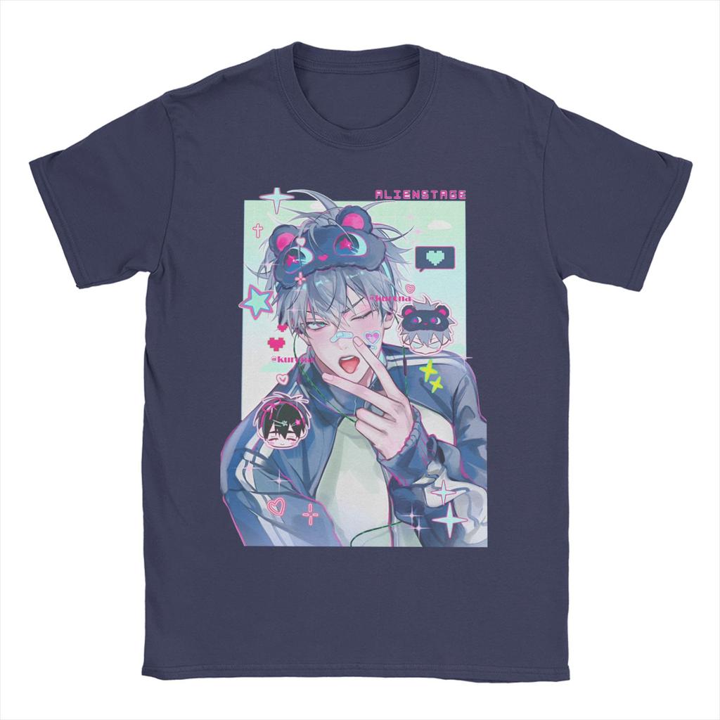Lustiges Alien-Bühnen-T-Shirt für Herren und Damen, Rundhals, reine Baumwolle, Till Ivan Cartoon, kurzärmelig, Party-Kleidung
