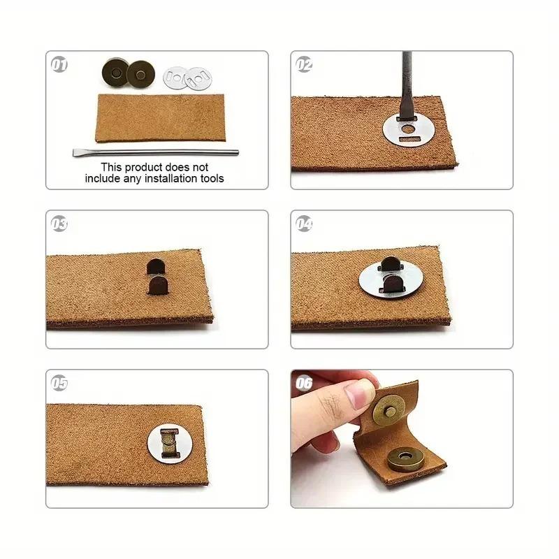 Metal Magnetic Snap Fasteners for Bags, Wallets, Coats & Luggage