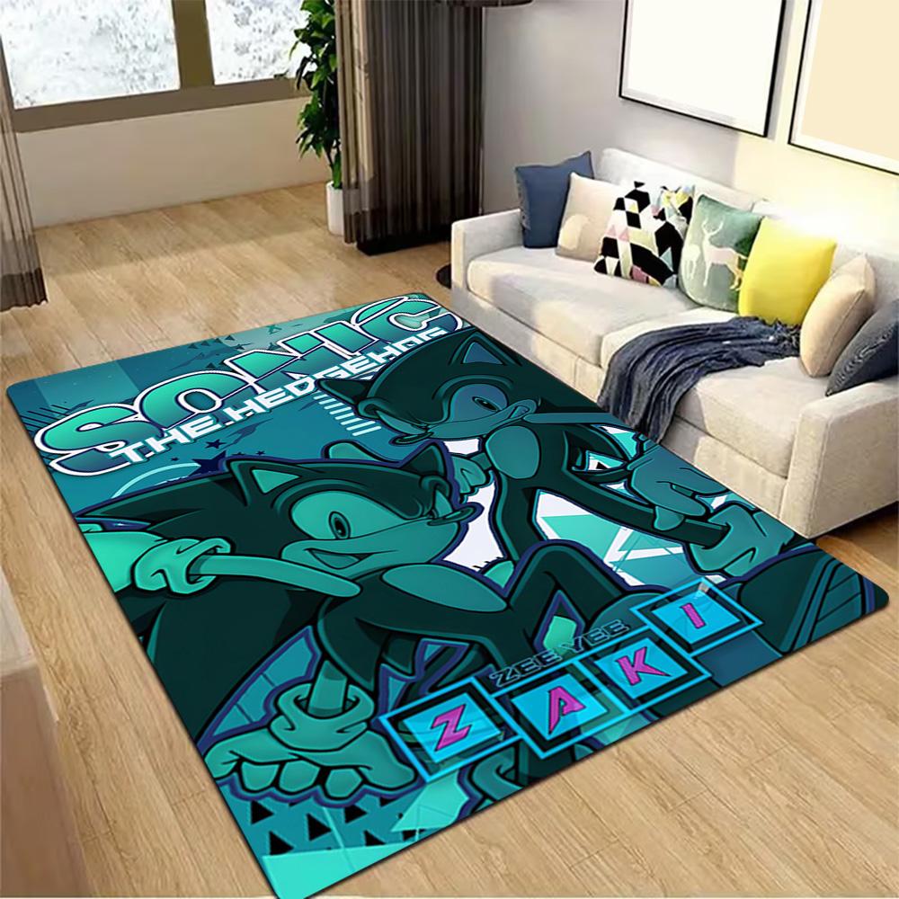Sonic The Hedgehog Comic Art Print Decoration,Carpet,Living Room,Bedroom, Non-slip,Square rug