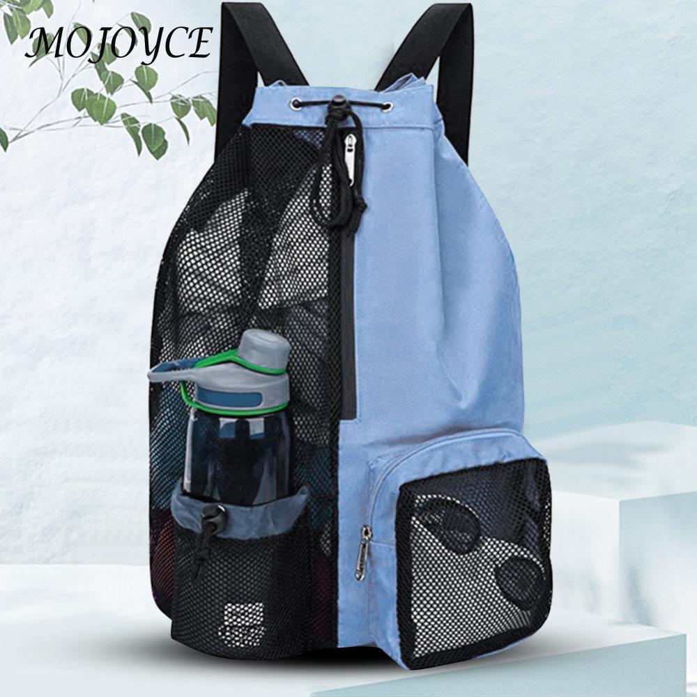 Mesh Drawstring Backpack Swimming Sports Bag Lightweight Drawstring Gym Bag Waterproof Adjustable Strap for Swimming Gym