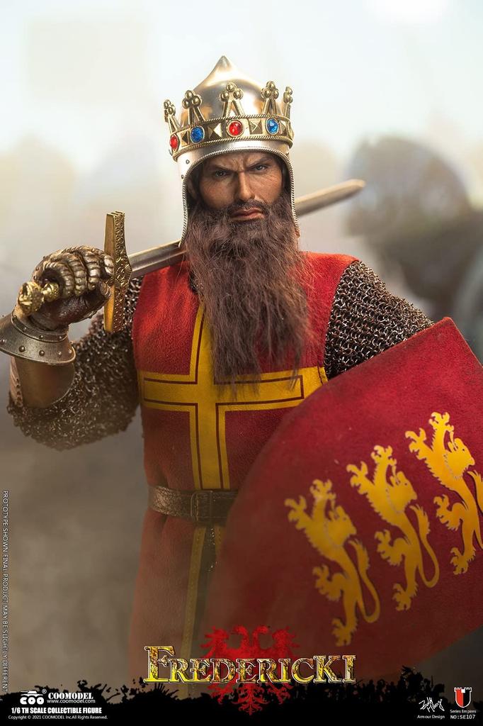 Maßstabsfigur COOMODEL SE107 Mittelalterlicher Weströmischer Kaiser Friedrich I. Westlicher Männlicher Kompletter Satz [TOYBARJAPAN] 1/6