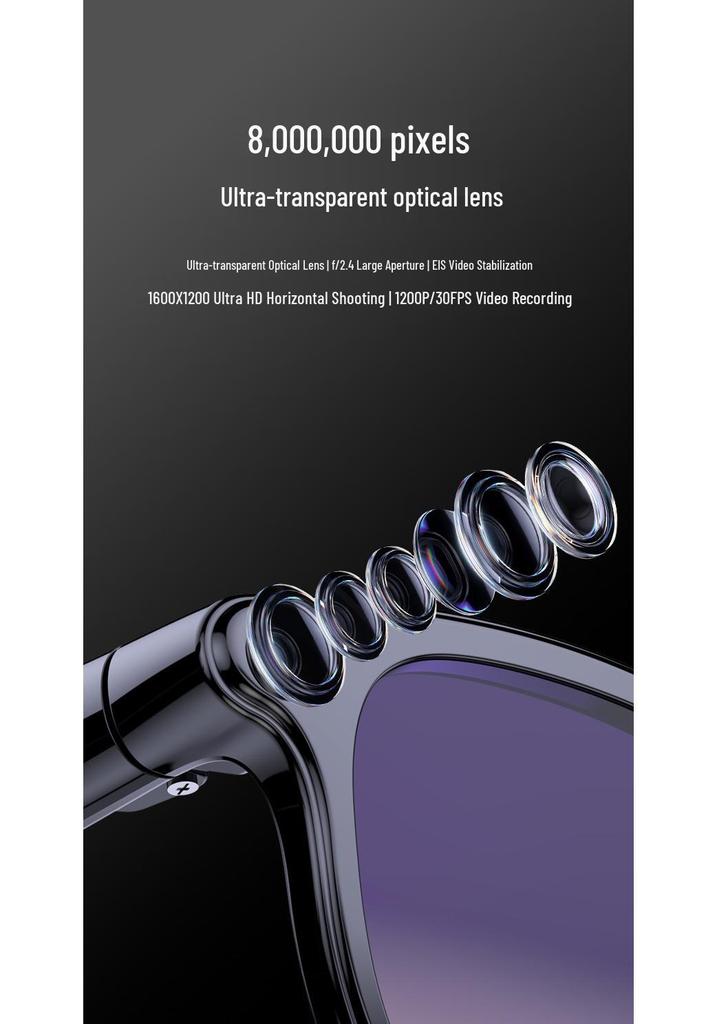 Smart Glasses: 8MP Camera, Bluetooth Calling, Music, AI Voice Assistant, Translation.