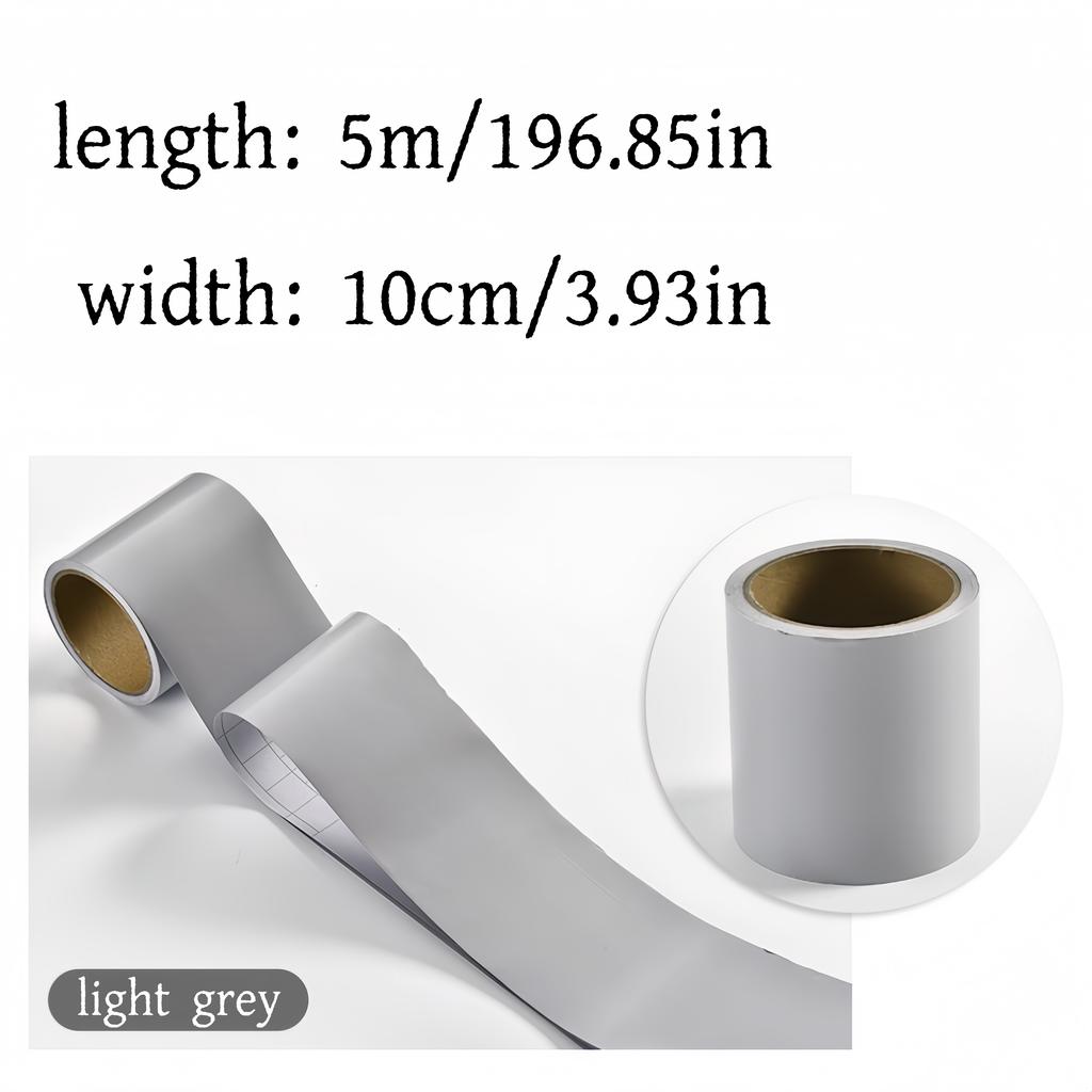 1PC 5m/196.85inch PVC Self-adhesive Baseboard Waterproof Wall Sticker Window Sill Door Frame Edge Wrapping Renovation Decorative