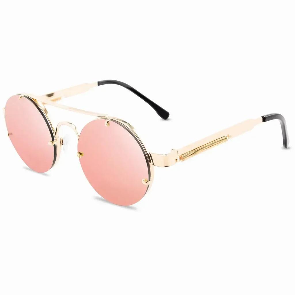 Classic Gothic Steampunk Sunglasses Luxury Brand Designer High Quality Men and Women Retro Round Metal Frame Sunglasses UV400