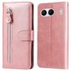 For OnePlus Nord 4 Case Zipper Wallet Calf Texture PU Leather Phone Cover