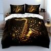 "Musical Instrument Art Decor Set" Multiple sizes kid's and adults' bedroom Exquisite 3PC bedding set, gift