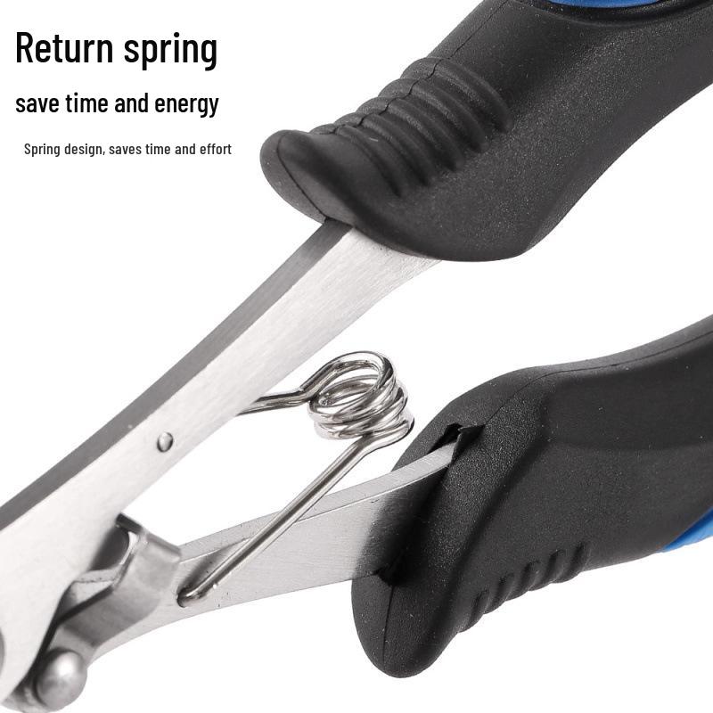 Extra Long Stainless Steel Fishing Pliers with Flat Nose, Line Cutter, and Fish Control Functions.