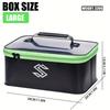 EVA Tackle Box Durable Waterproof Tackle Storage Box Carbon Fiber Pattern Contains Live Fish Bucket and Line Float Suitable for All Anglers