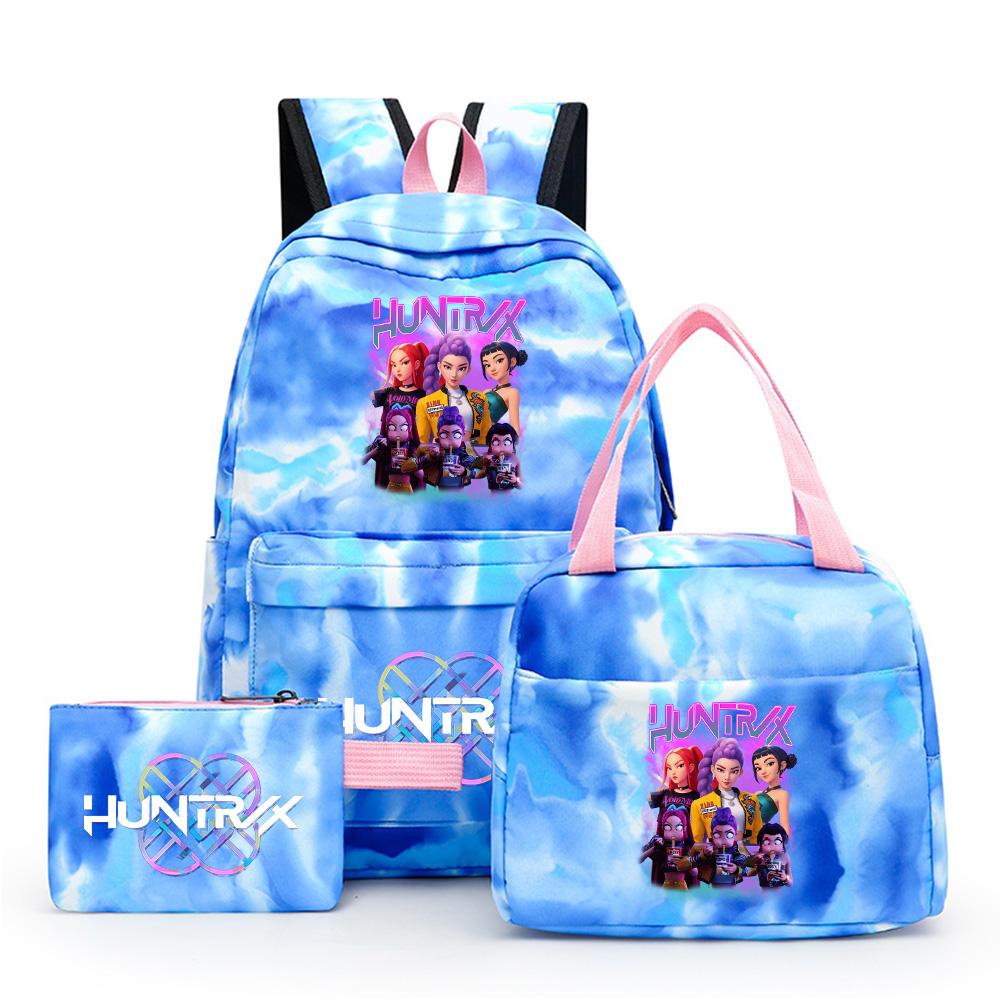 3Pcs/set Anime Printed Backpack with Shoulder Bag Pengcil Case for Teenager Large Capacity Waterproof Bookbag Back To School Gift
