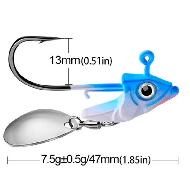 

Lure Fishing Simulation False Bait Lead Head Hooks Floating Fishing Accessories 7.5g±0.5g 4.7cm/1.85in синий