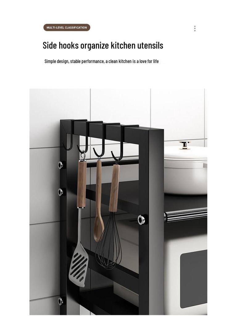 Multi-Layer Kitchen Vegetable & Microwave Storage Rack with Wheels
