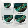 1Pcs Nordic Marble Texture Semi-Circular Carpet Emerald Green Gold Foil Non-Slip Decorative Mat 2D Print Aesthetic Rug for Front Door Porch