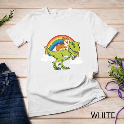 T-Rex Tyrannosaurus T Rex Dinosaur Corgi Dog Unisex T-shirt