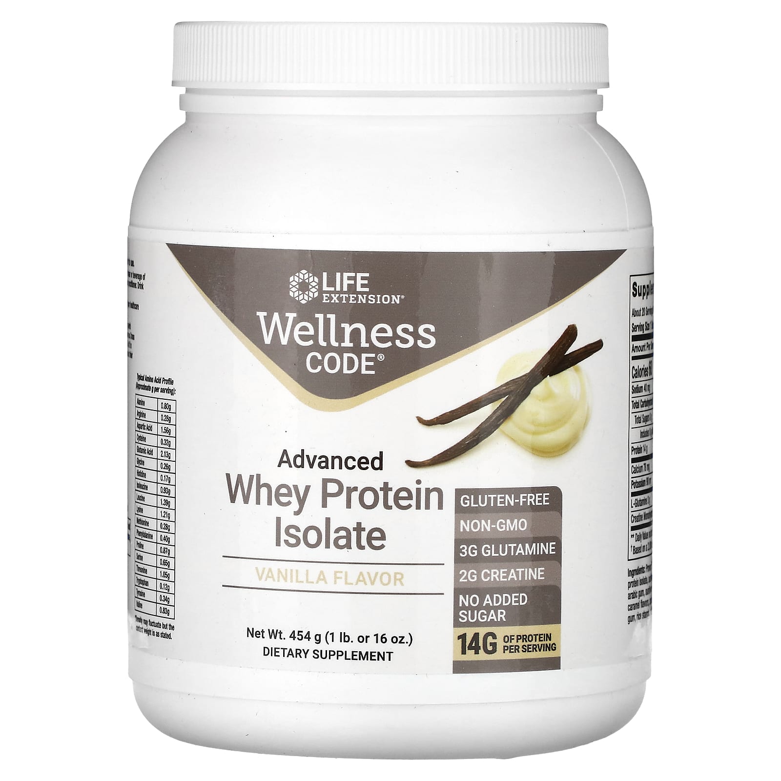 

Life Extension, Wellness Code, Premium Whey Protein Isolate, Vanilla, 1 lb (454 g)