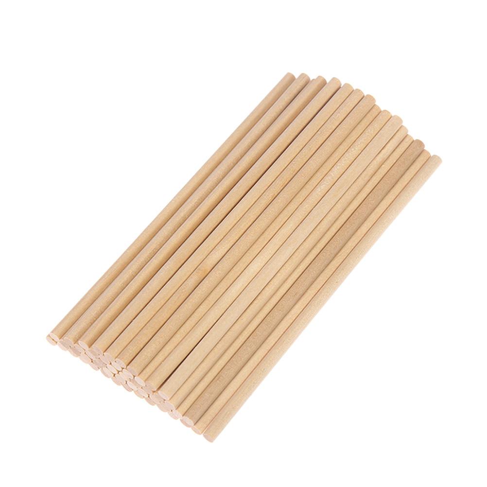 200Pcs Wooden Dowel Rods Smooth Surface Craft Sticks for DIY Woodworking Hobby Projects Round Wood Accessories 15x0.5cm
