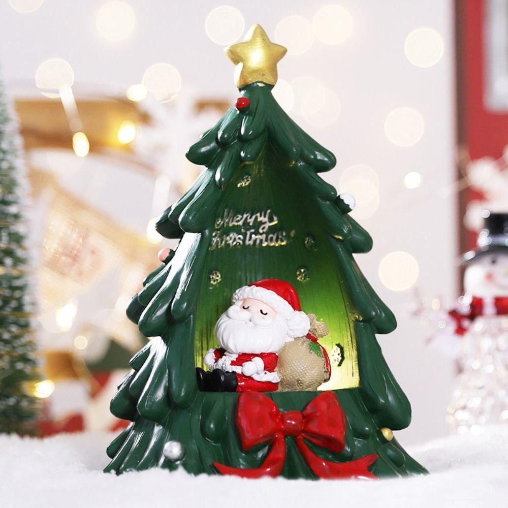 Mini Christmas Tree Figurine Delicate Christmas Tree Ornaments Christmas Night Light Christmas