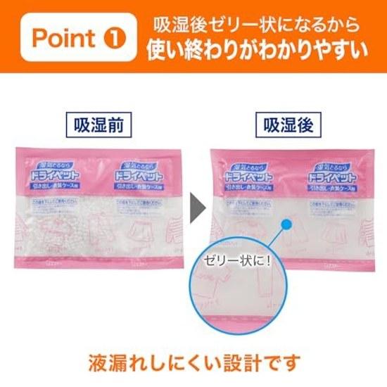 Doraipetto Dehumidifier Sheet Type Drawers Storage Cases 12 Sheets X 3 Packs + 1 Drying Agent Clothing Leather Products Moisture Absorber Bulk