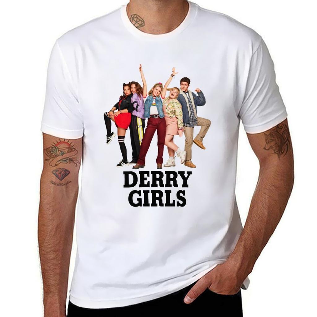 Geschenke für Liebhaber Derry Girls Geschenk für Filmfans T-Shirt Lässig Basic Kurzarm T-Shirt