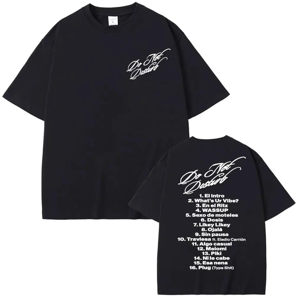 

Do Not Disturb Album Tracklist Dual-Sided Minimal Script Oversized T-Shirt Casual Hip-Hop Streetwear Unisex Black T-shirt 4XL