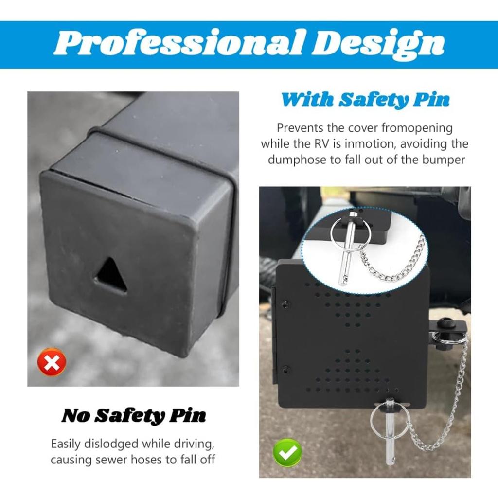 2pcs RV Bumper Cap Cover, Aluminum Square Bumper Plug End Caps Fits Standard 4-Inch Square Camper Bumpers, Vent Holes Sewer Cap for Parts and