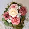 25Heads 8CM Artificial PE Foam Rose Flowers Bride Bouquet Flower For Wedding Party Decorative Scrapbooking DIY Flower