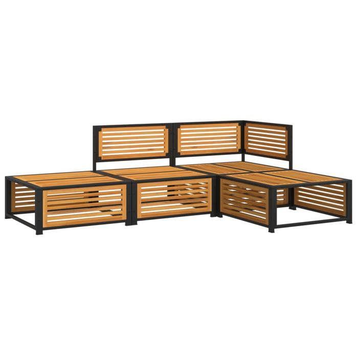 VidaXL Salon de jardin avec coussins 4 pcs bois d'acacia massif 3214906
