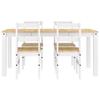 5 Piece Dining Set PANAMA White Solid Pine Wood