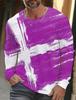 Men's long-sleeved T-shirt 3D printed cross color printing men's long-sleeved T-shirt autumn tops HD pattern printed T-shirt