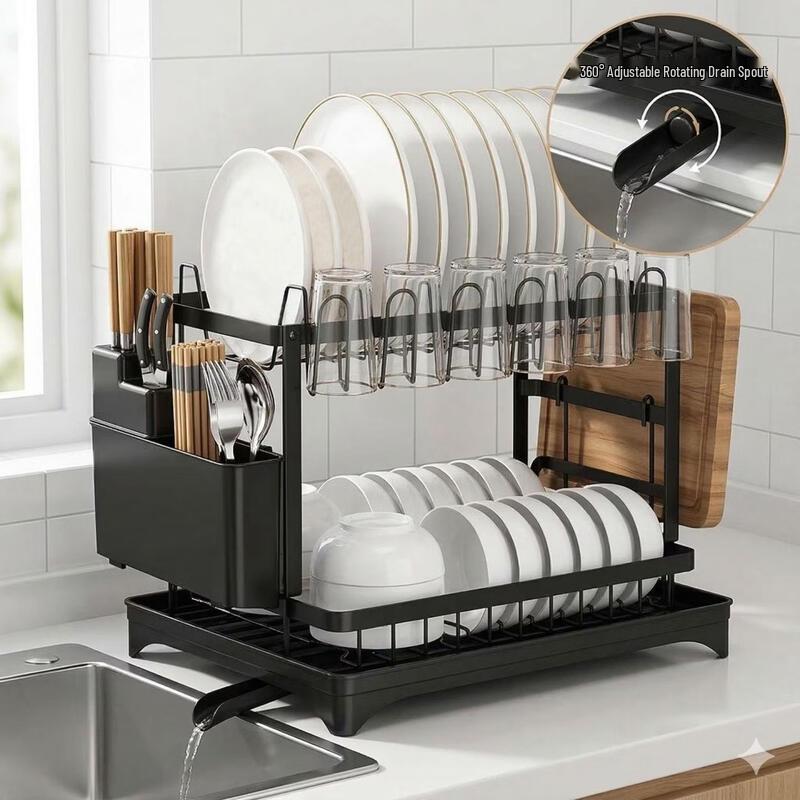 YouShu 2-Tier Carbon Steel Dish Drying Rack