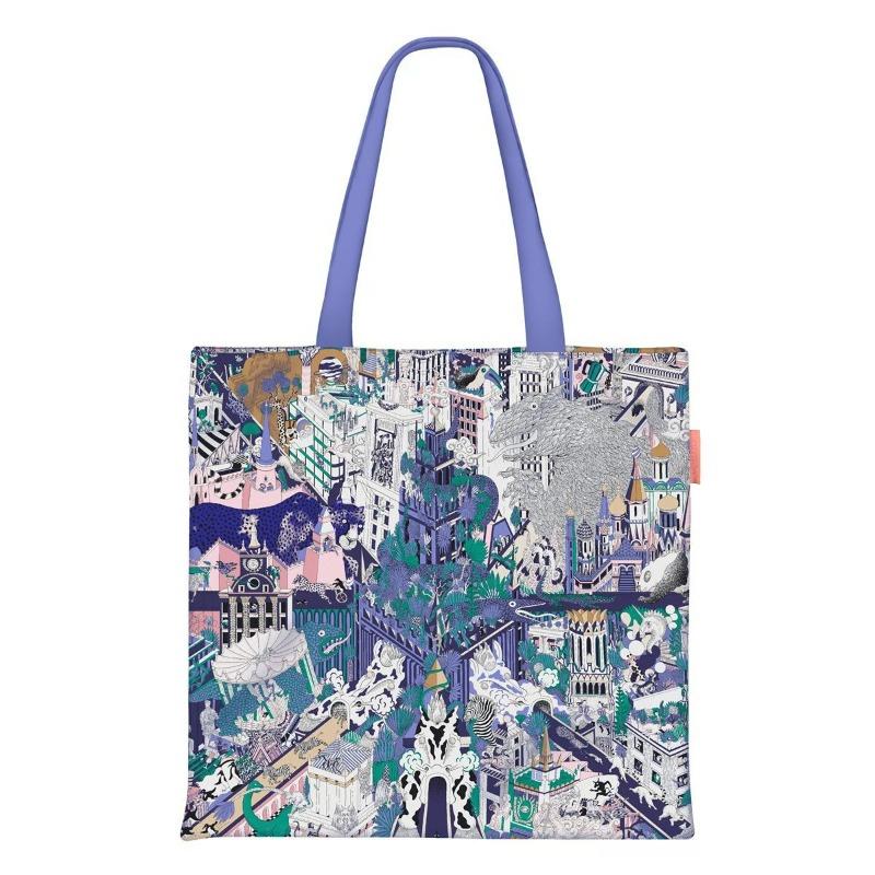 Printed Canvas Bag Women's Hand Bag Large Capacity Student Tutoring Shoulder Bag