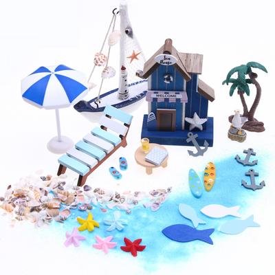1 Set Păpușă Mini Umbrelă de Soare Șezlonguri Decorațiune Grădină de Zâne Vară Plajă Micro Peisaj Accesorii DIY