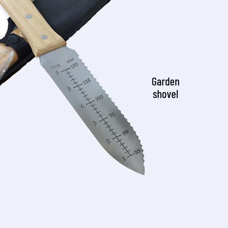 Multifunctional Stainless Steel Garden Shovel and Knife for Gardening, Soil Loosening, and Outdoor Camping.