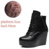 10cm 12cm Small Size 33-43 Fashion Platform Wedges Shoes Women Boots Leather 2025 High Heels Motorcycle Ankle Boots Office Mom