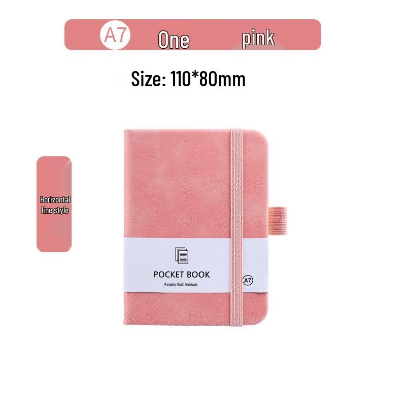 A7 Color Notebook: Student Stationery with Elastic Band, Skin-Feel Leather Journal, Customizable Logo.