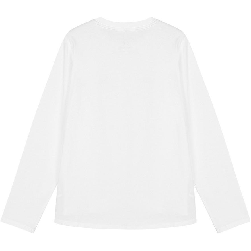 Skechers Trefoil Embroidered Skin-Friendly Pure Cotton Sports Long Sleeve T-Shirt Women Tops Bright-White L324W088-0019