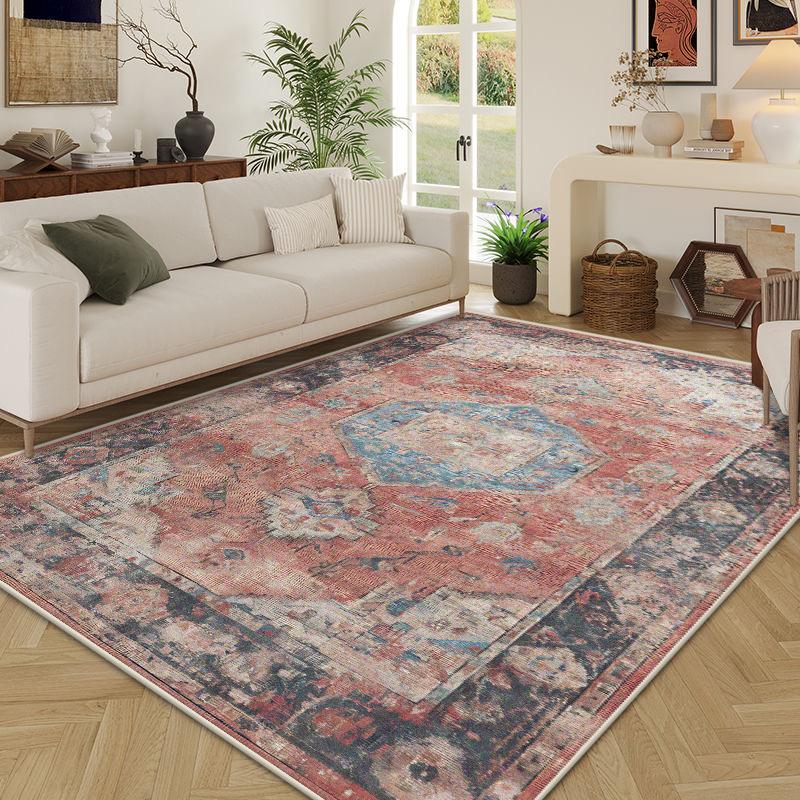 

Retro American Living Room Decoration Carpet National Style Bedside Rugs for Bedroom Lounge Rug Washable Large Area Non-Slip Mat 60*90cm