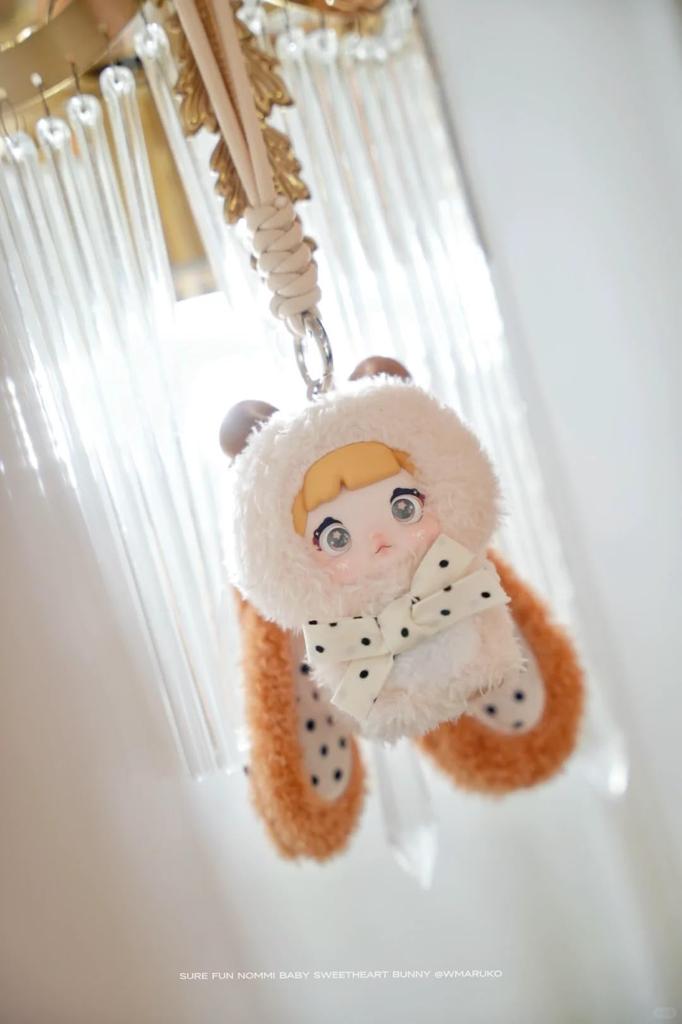 [TRRCEPOS] Nommi Sweetheart Bunny Blind Box (1 stk), Lovebu Plysjleke, Autentisk  Myk Kaninøre Nøkkelring & Blind Box  8 Typer + 2 Tilfeldige Hemmelige