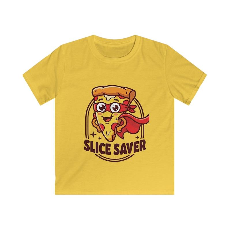 Slice Saver Kids Tee | Cartoon Pizza Superhero Shirt 100