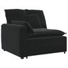 Modular Sofa with Cushions Black